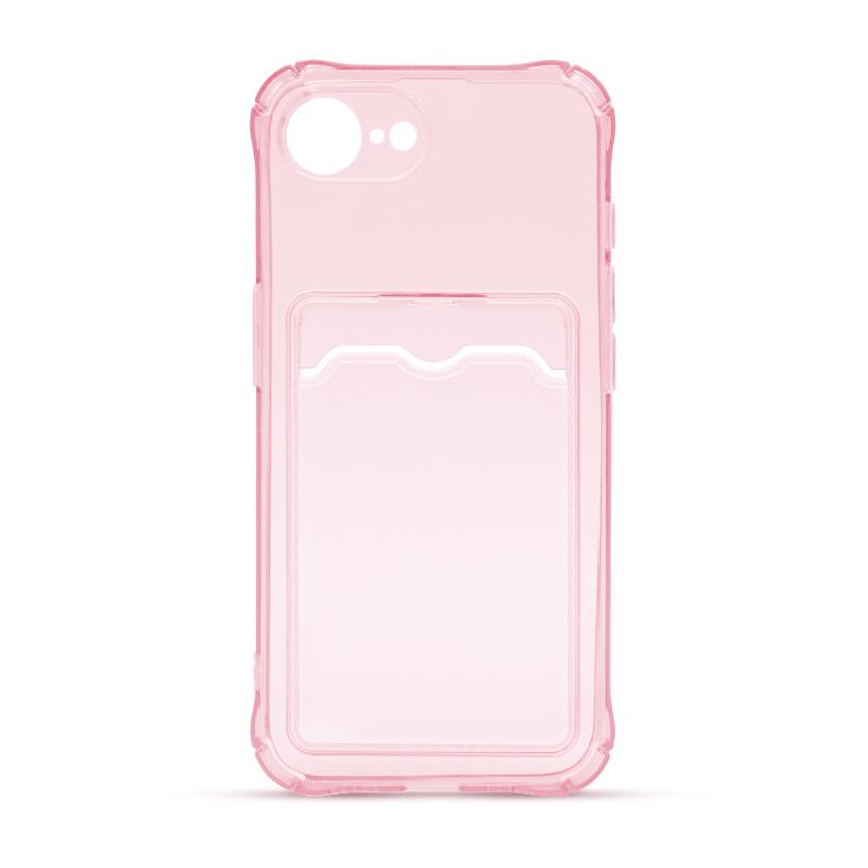 Futrola CLEAR WALLET za Iphone 16E roze