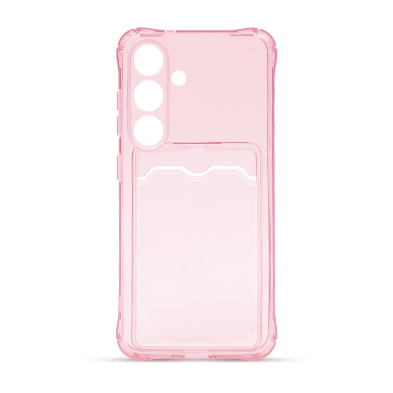 Futrola CLEAR WALLET za Samsung S25 roze