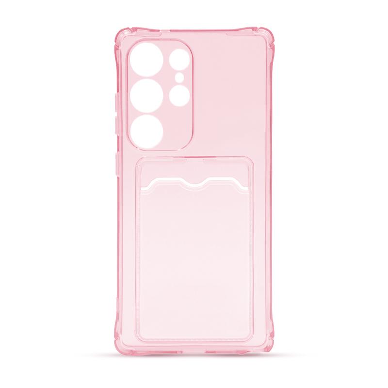 Futrola CLEAR WALLET za Samsung S25 Ultra roze