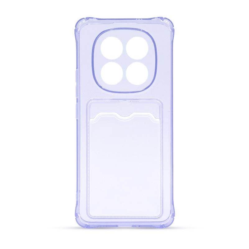 Futrola CLEAR WALLET za Xiaomi Redmi Note 14 Pro Plus 5G ljubicasta