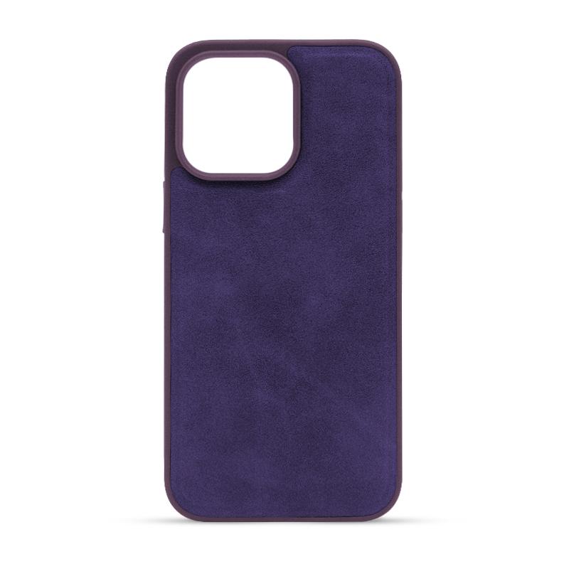 Futrola LEATHER CASE za Iphone 14 Pro Max ljubičasta