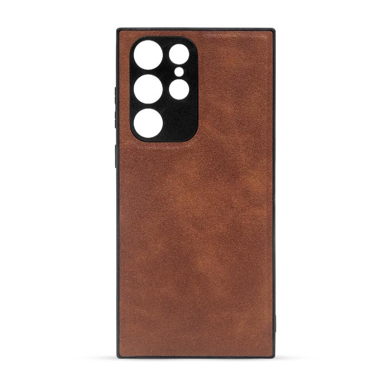 Futrola LEATHER CASE za Samsung S22 Ultra brown
