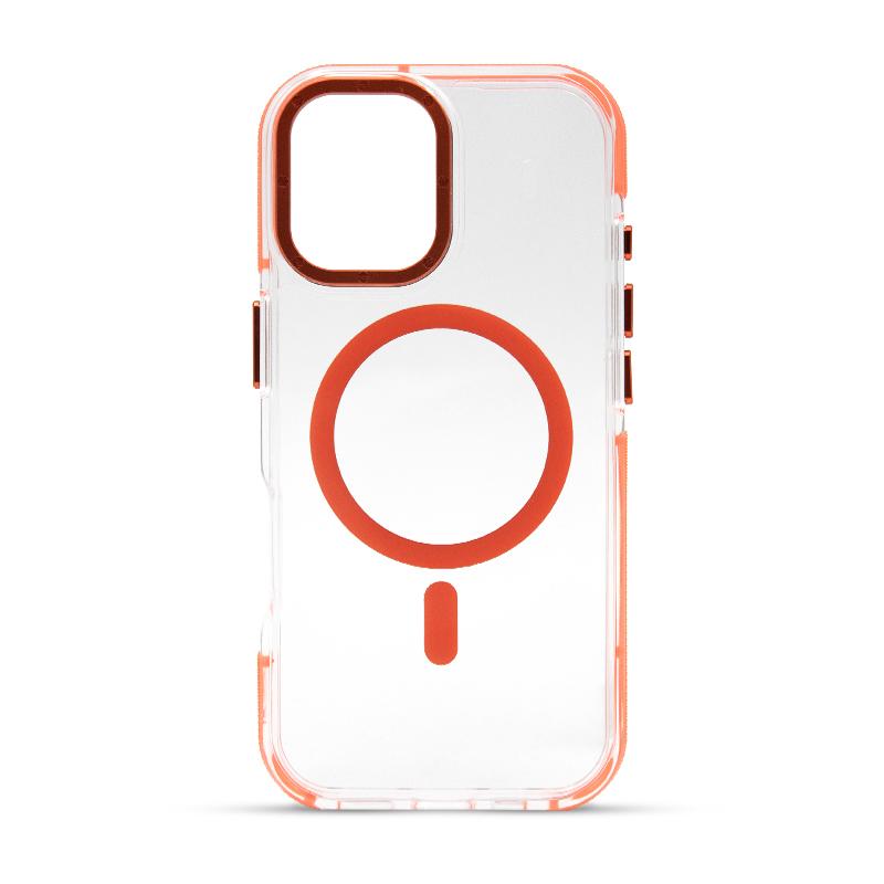 Futrola MAGSAFE TRANSPARENT za Iphone 17 narandzasta