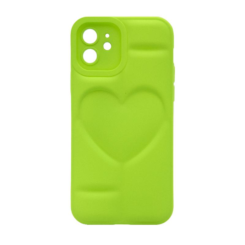 Futrola MATTE HEART za Iphone 12 svetlo zelena