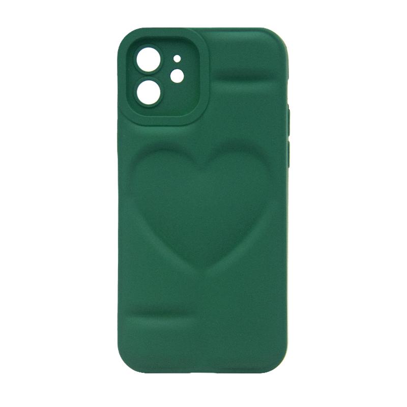 Futrola MATTE HEART za Iphone 12 zelena