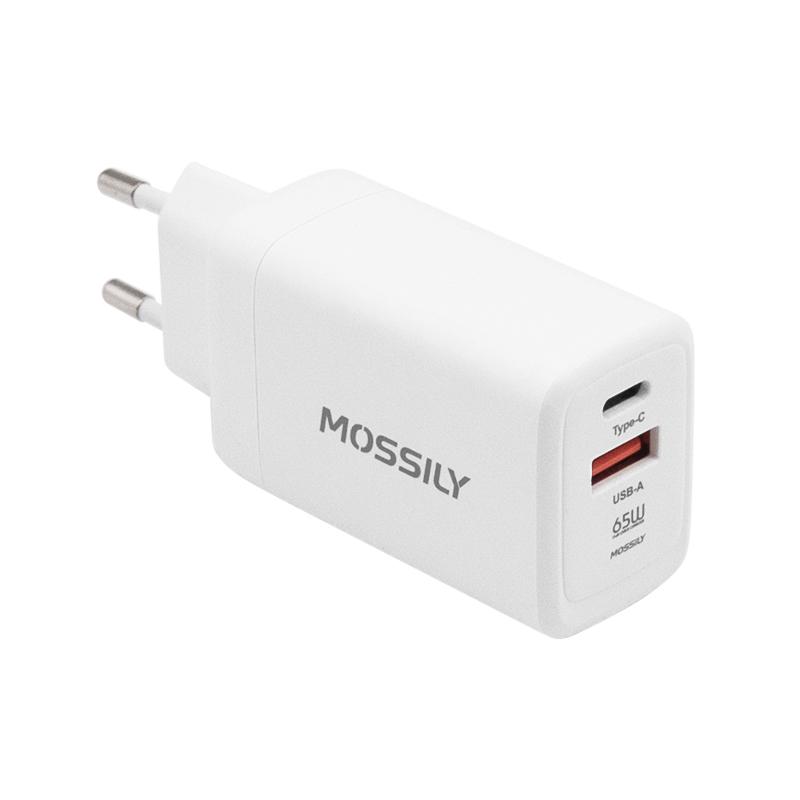 Punjac MOSSILY JT-G65Q USB-A + Type-C 65W PD + QC 3.0 beli
