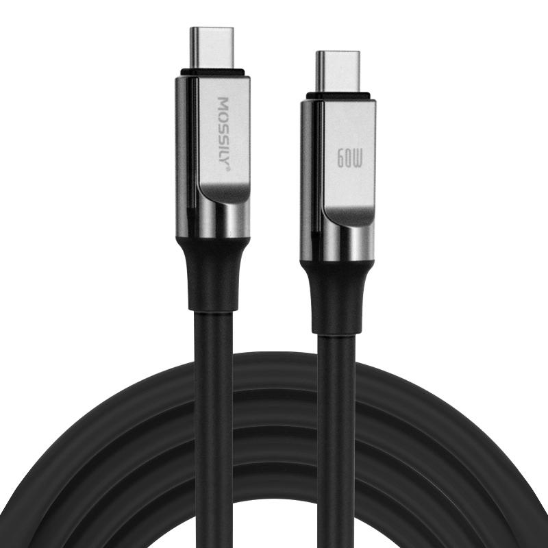 USB KABL MOSSILY JT188 Type-C to Type-C 60W PD 1M crni