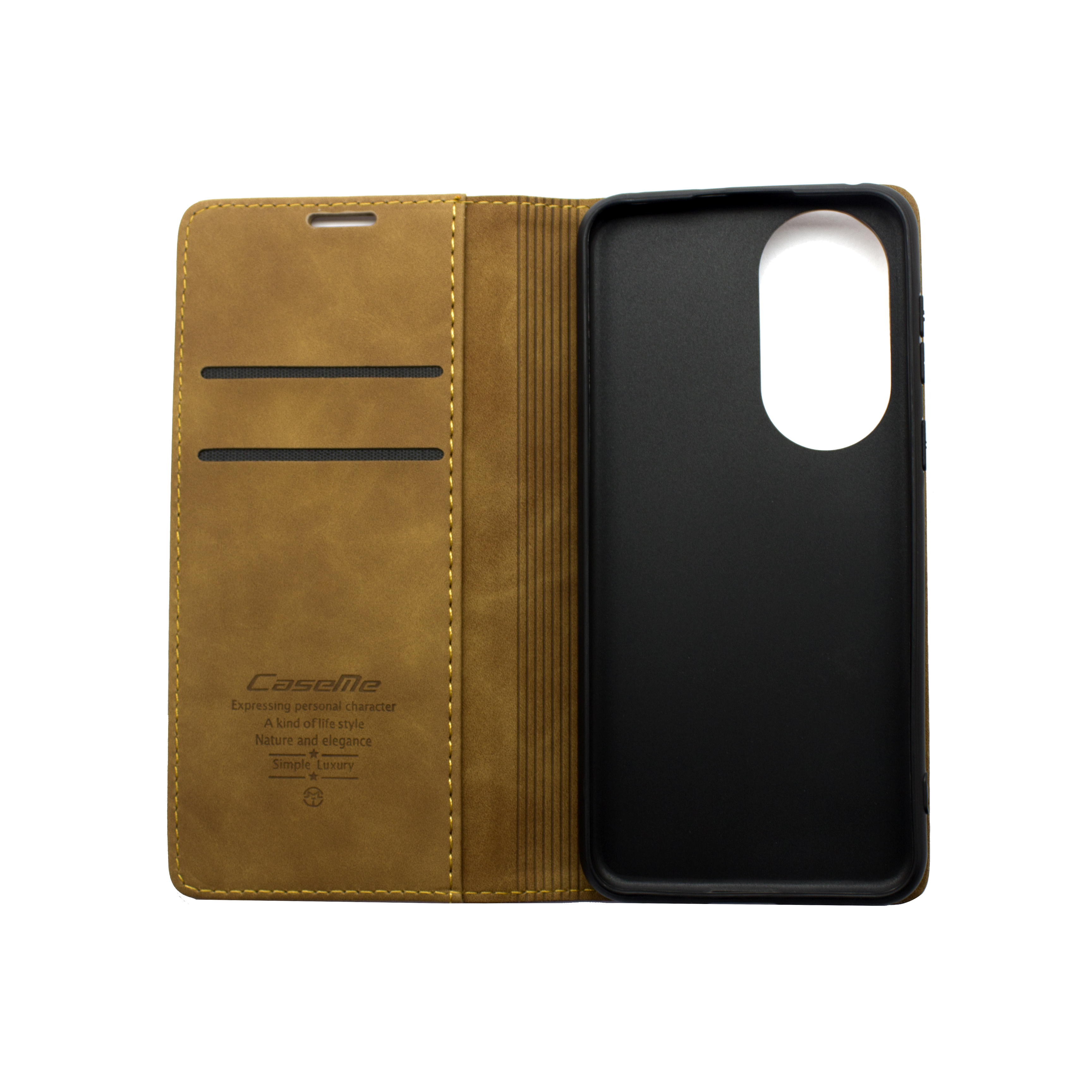 Futrola LEATHER RETRO FLIP za Huawei P50 svetlo braon