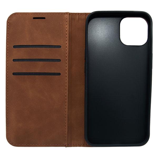 Futrola LEATHER RETRO FLIP za Iphone 14 tamno braon