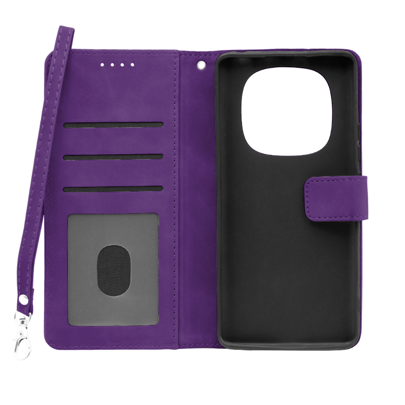 Futrola LEATHER LUX FLIP za Xiaomi Redmi Note 14 Pro ljubicasta