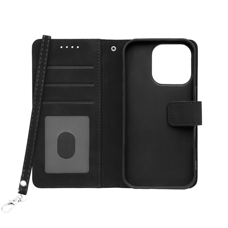 Futrola LEATHER LUX FLIP za Iphone 16 Pro crna