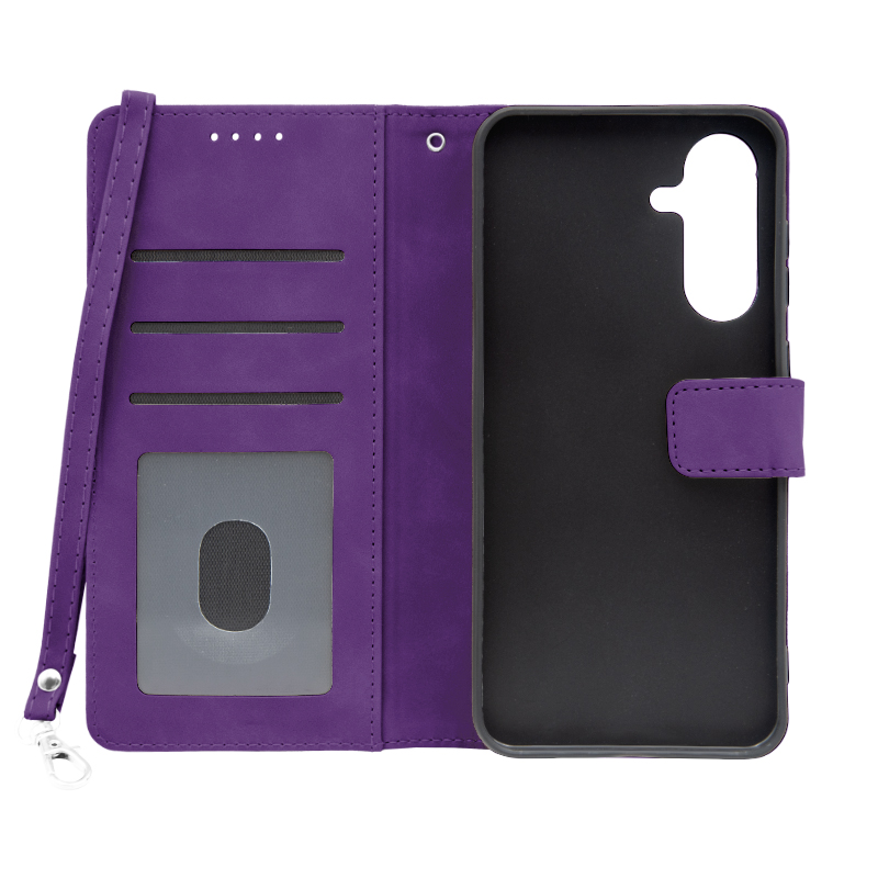 Futrola LEATHER LUX FLIP za Samsung A56 ljubicasta