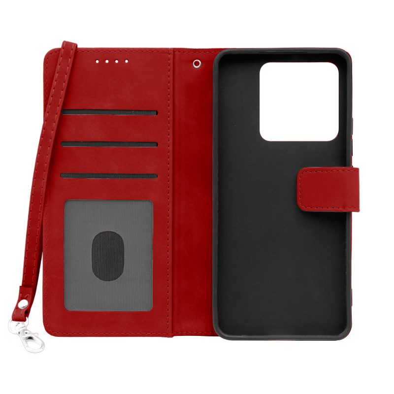 Futrola LEATHER LUX FLIP za Xiaomi Redmi 14T crvena