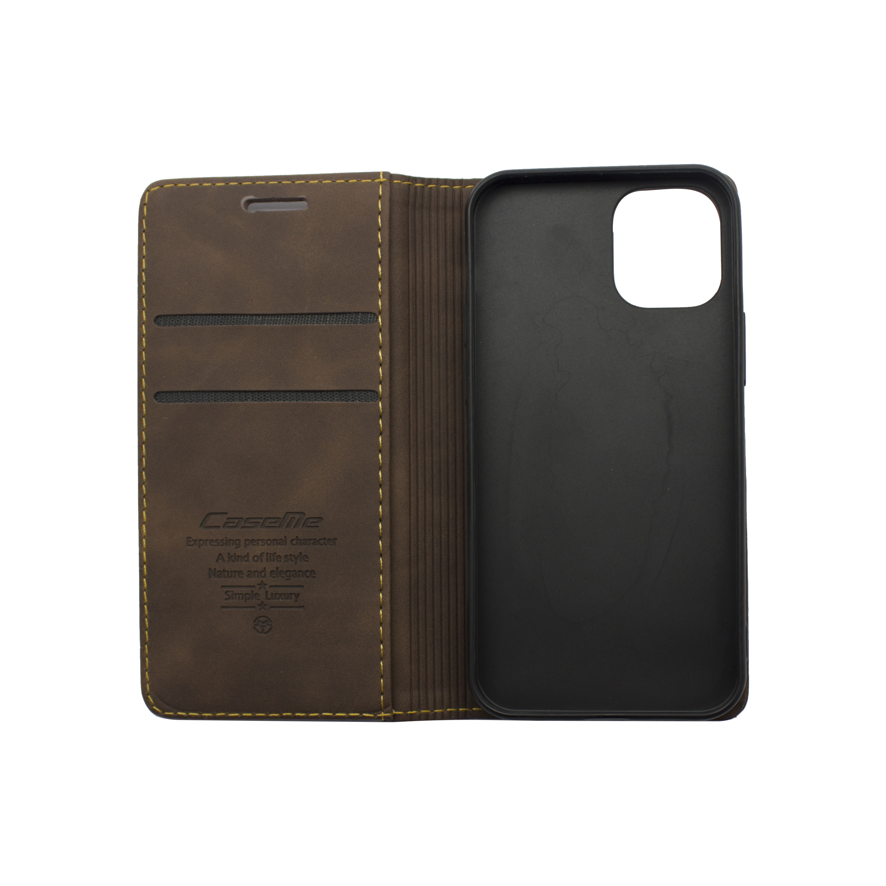 Futrola LEATHER RETRO FLIP za Iphone 12 Mini (5.4) tamno braon