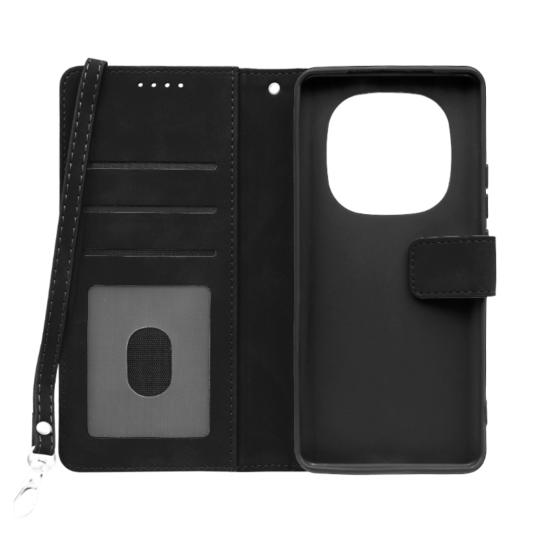 Futrola LEATHER LUX FLIP za Xiaomi Redmi Note 14 Pro Plus 5G crna