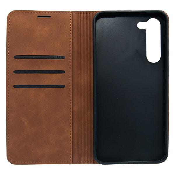 Futrola LEATHER RETRO FLIP za Samsung S23 Plus tamno braon