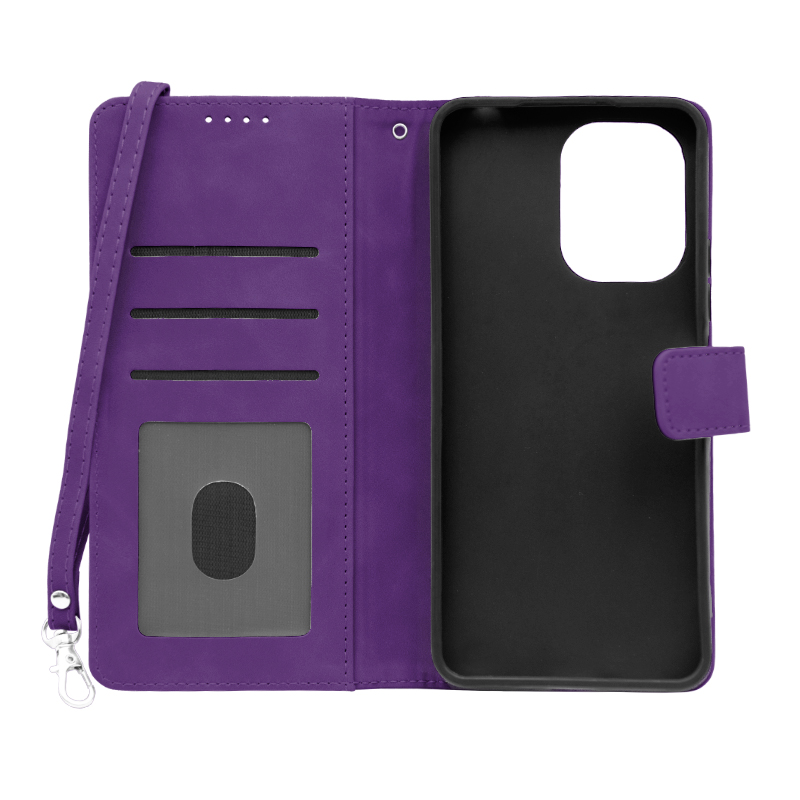 Futrola LEATHER LUX FLIP za Xiaomi Redmi 13C 4G ljubicasta