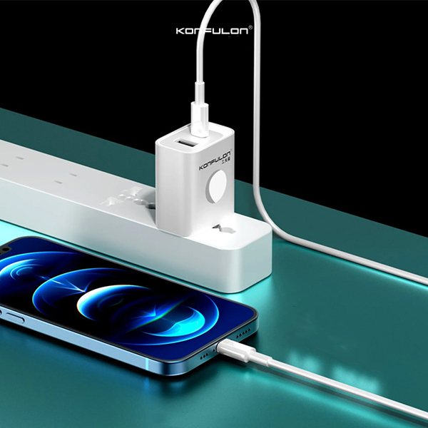 Kućni punjač KONFULON C70Q, Fast Charge QC3.0 22.5W, PD 20W beli
