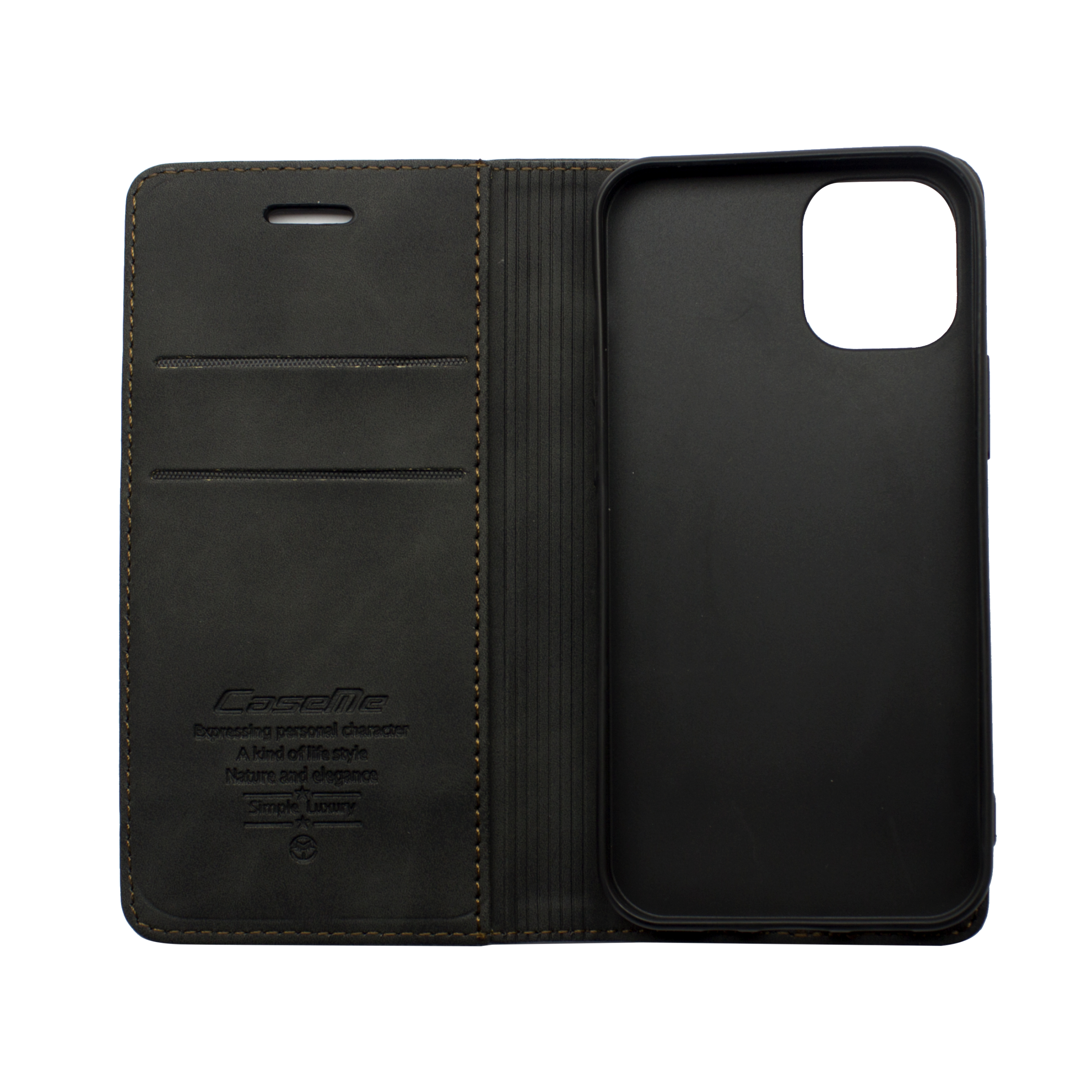 Futrola LEATHER RETRO FLIP za Iphone 12 Pro Max (6.7) crna