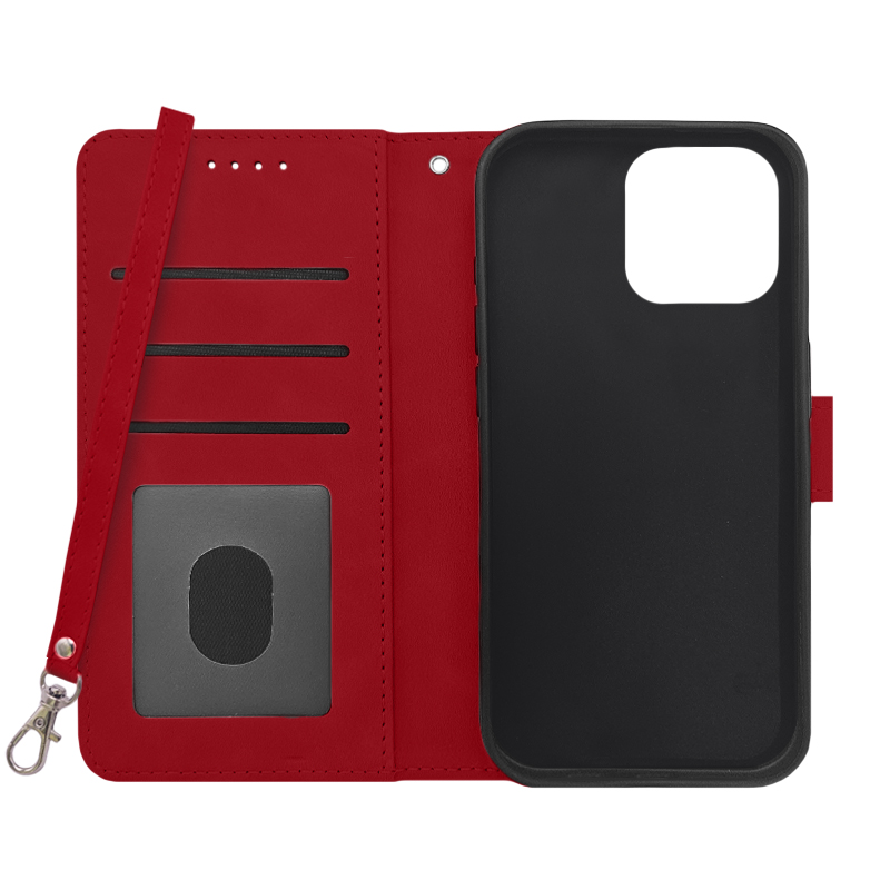 Futrola LEATHER LUX FLIP za Iphone 15 Pro crvena