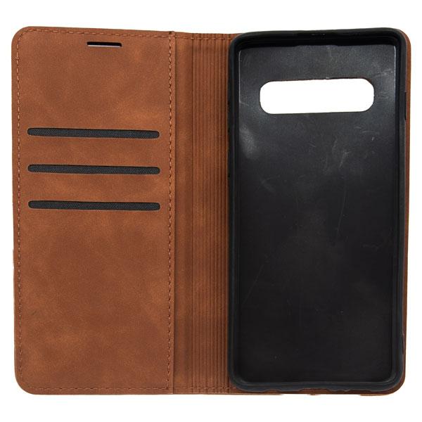 Futrola LEATHER RETRO FLIP za Samsung S10 tamno braon