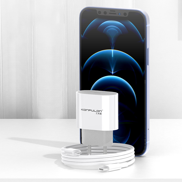 Kućni punjač KONFULON C71 + DC13 Type-C na Lightning 20W 1M beli
