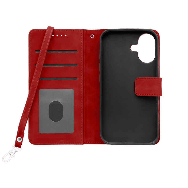 Futrola LEATHER LUX FLIP za Iphone 16 crvena