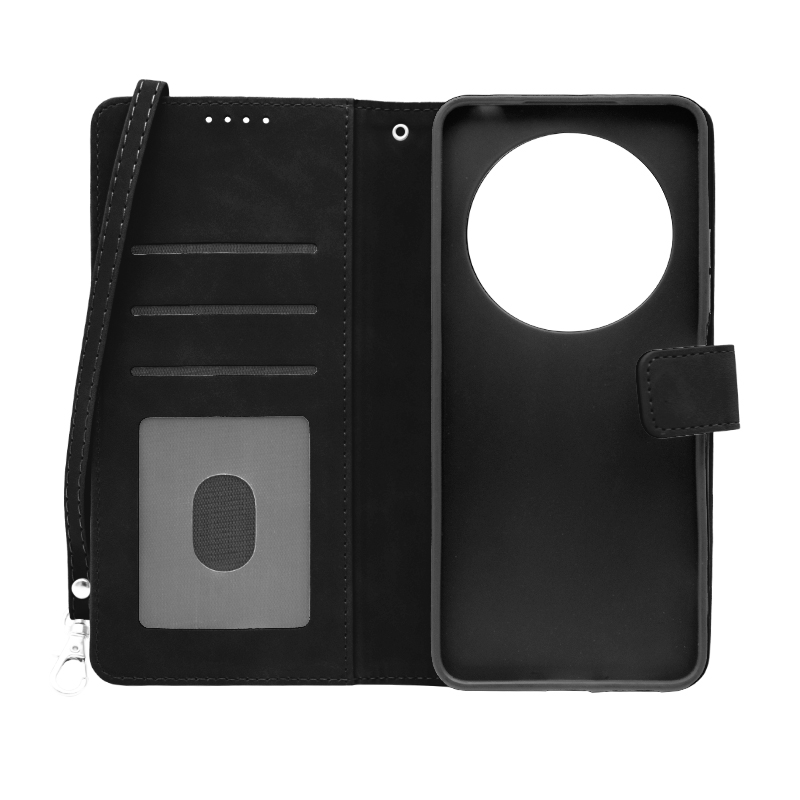 Futrola LEATHER LUX FLIP za Xiaomi Redmi 14C crna