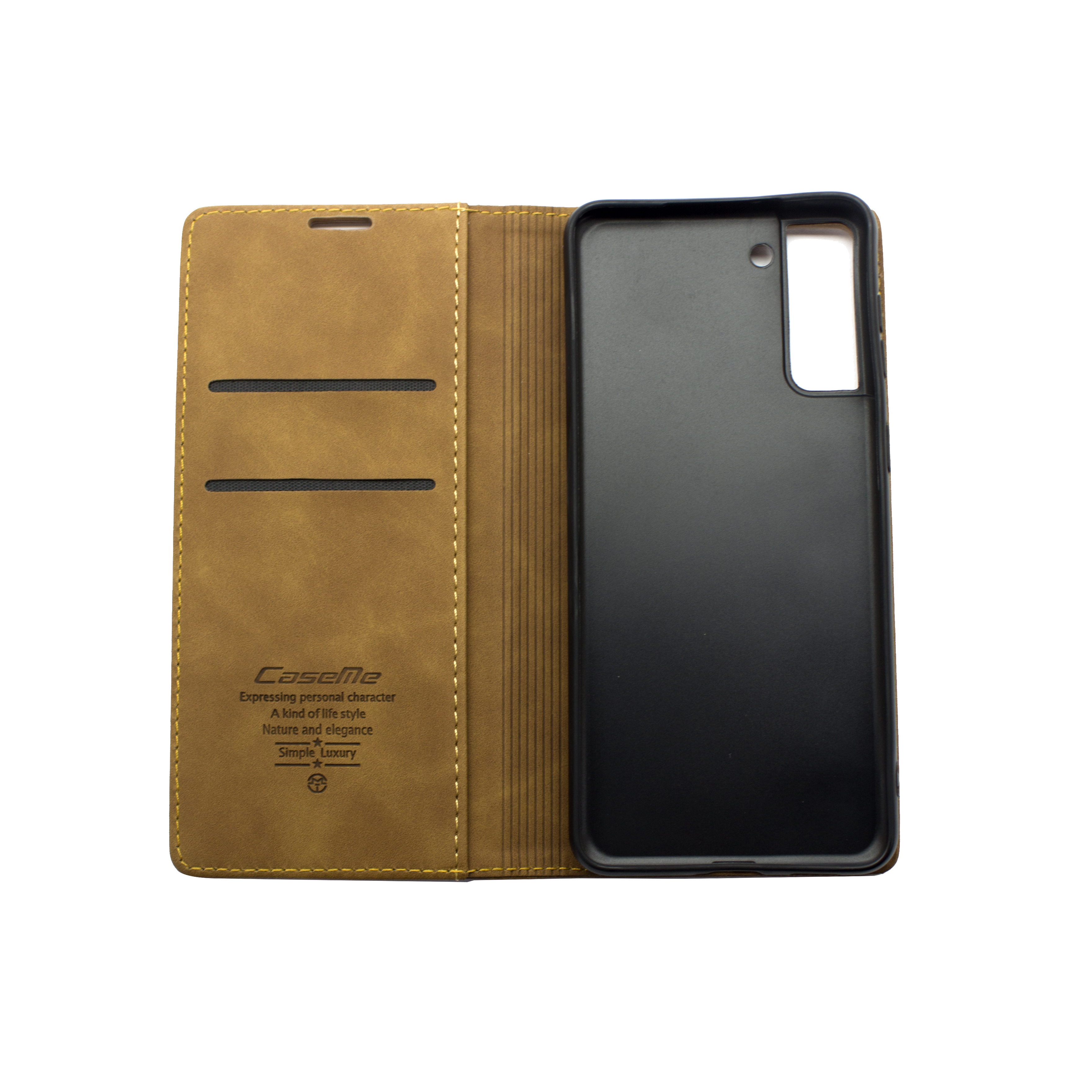 Futrola LEATHER RETRO FLIP za Samsung S21 Plus/G996B svetlo braon