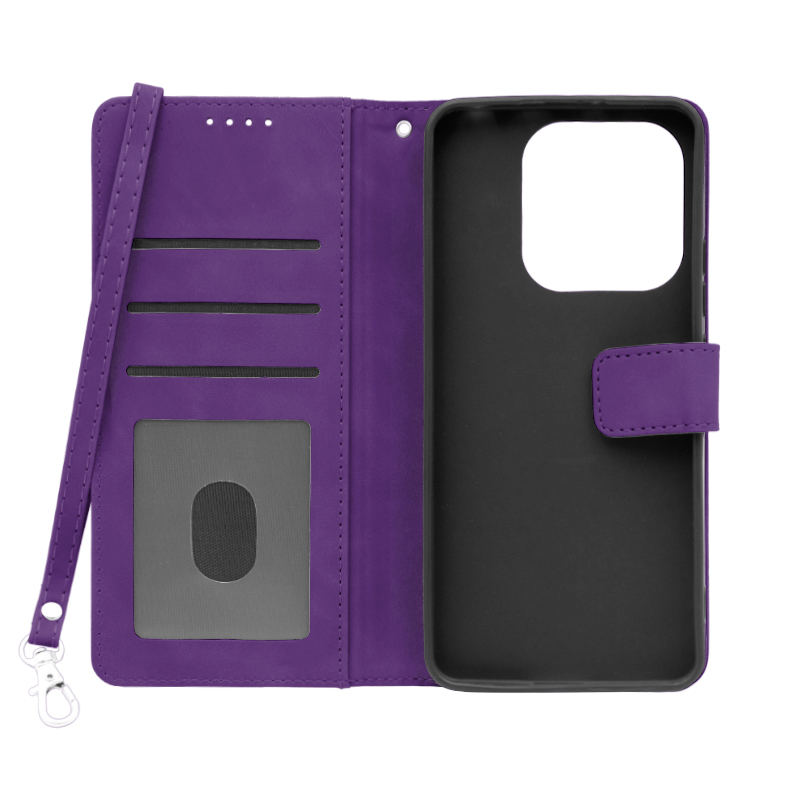 Futrola LEATHER LUX FLIP za Xiaomi Redmi Note 14 ljubicasta