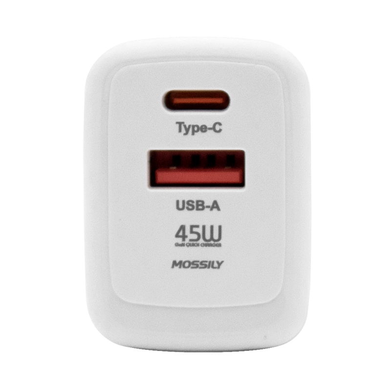 Punjac MOSSILY JT-G45P USB-A + Type-C 45W PD + QC 3.0 beli