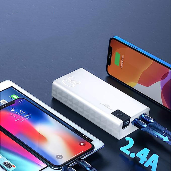 Power Bank KONFULON A19 30000 mAh Triple USB 2.4A bela