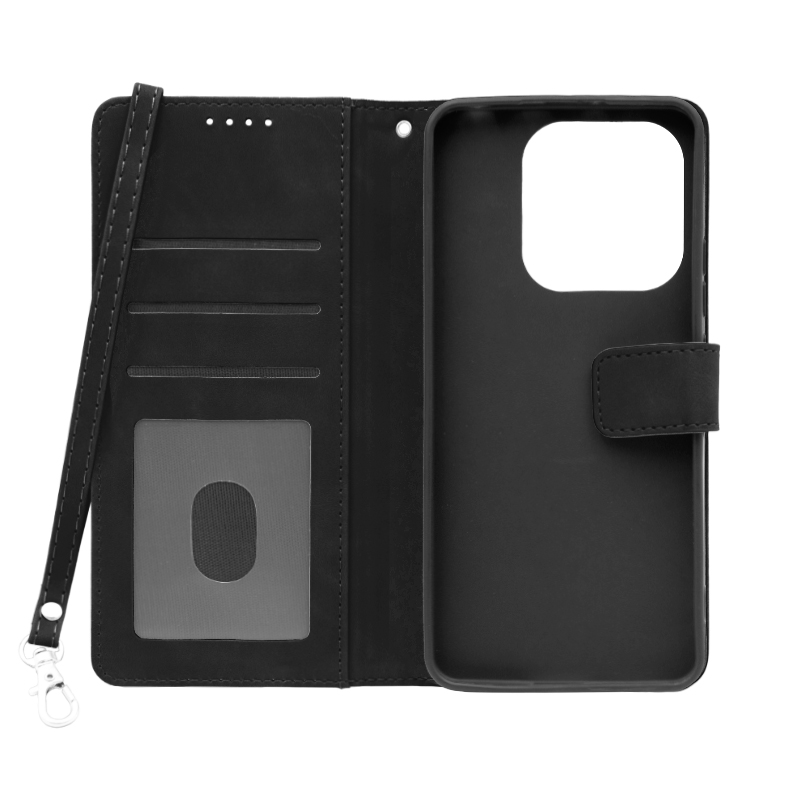 Futrola LEATHER LUX FLIP za Xiaomi Redmi Note 14 crna