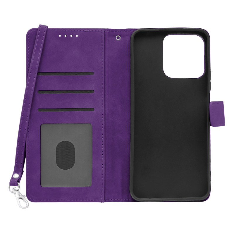 Futrola LEATHER LUX FLIP za Huawei Honor X7C ljubicasta