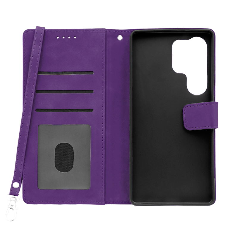 Futrola LEATHER LUX FLIP za Samsung S25 Ultra ljubicasta