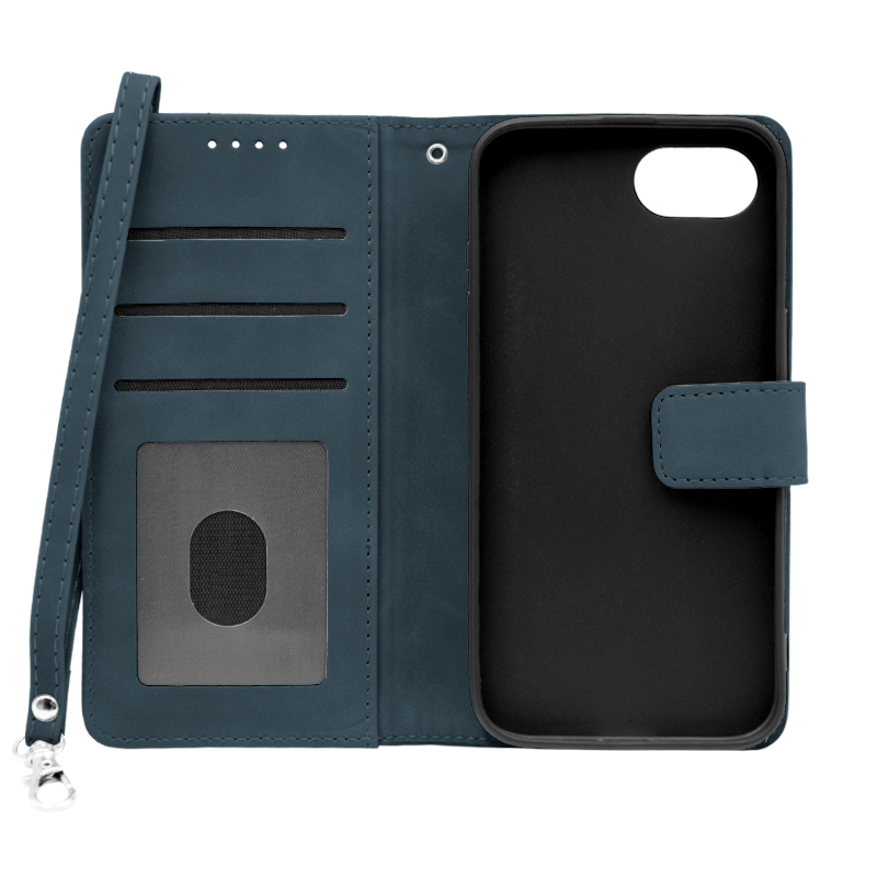 Futrola LEATHER LUX FLIP za Iphone 16E plava