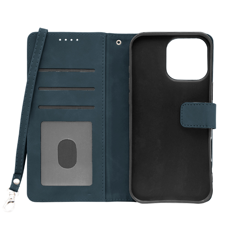 Futrola LEATHER LUX FLIP za Iphone 16 Pro Max plava