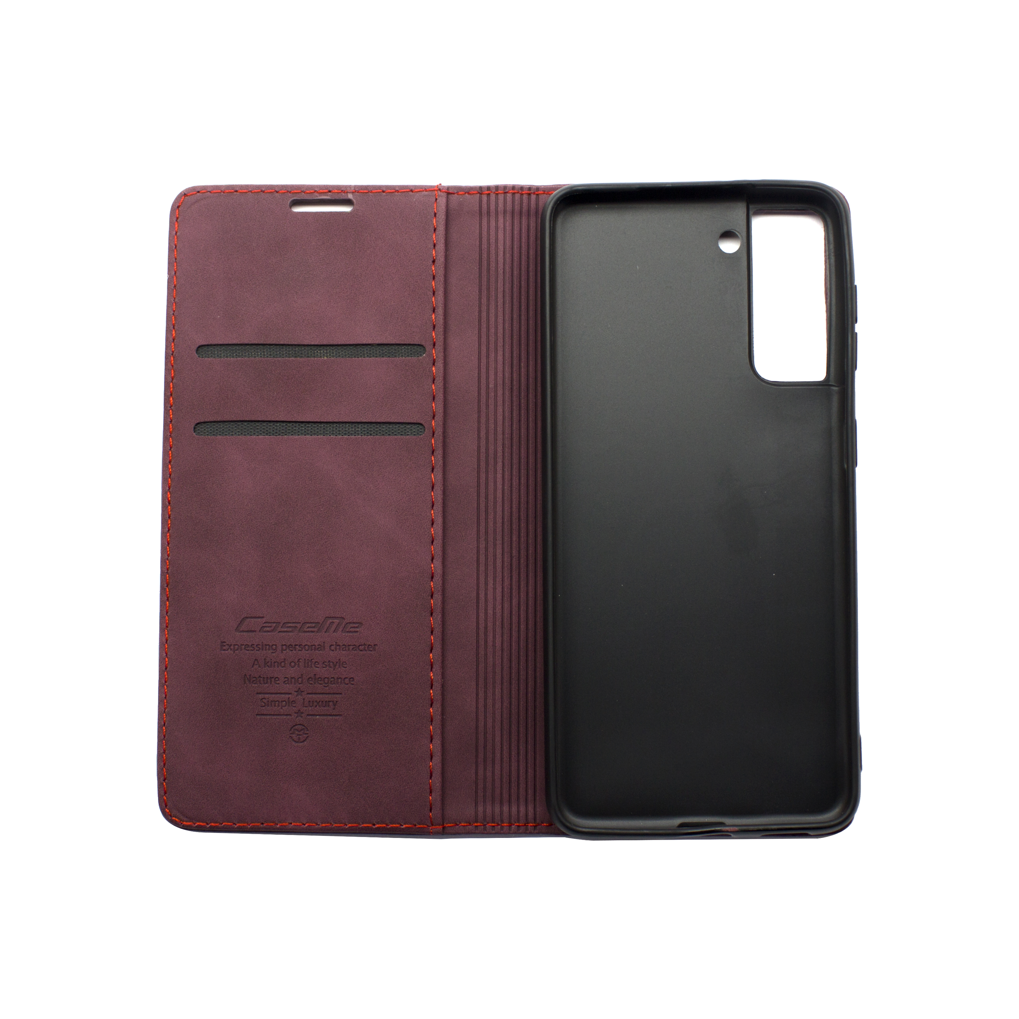 Futrola LEATHER RETRO FLIP za Samsung S21 FE/G990B bordo