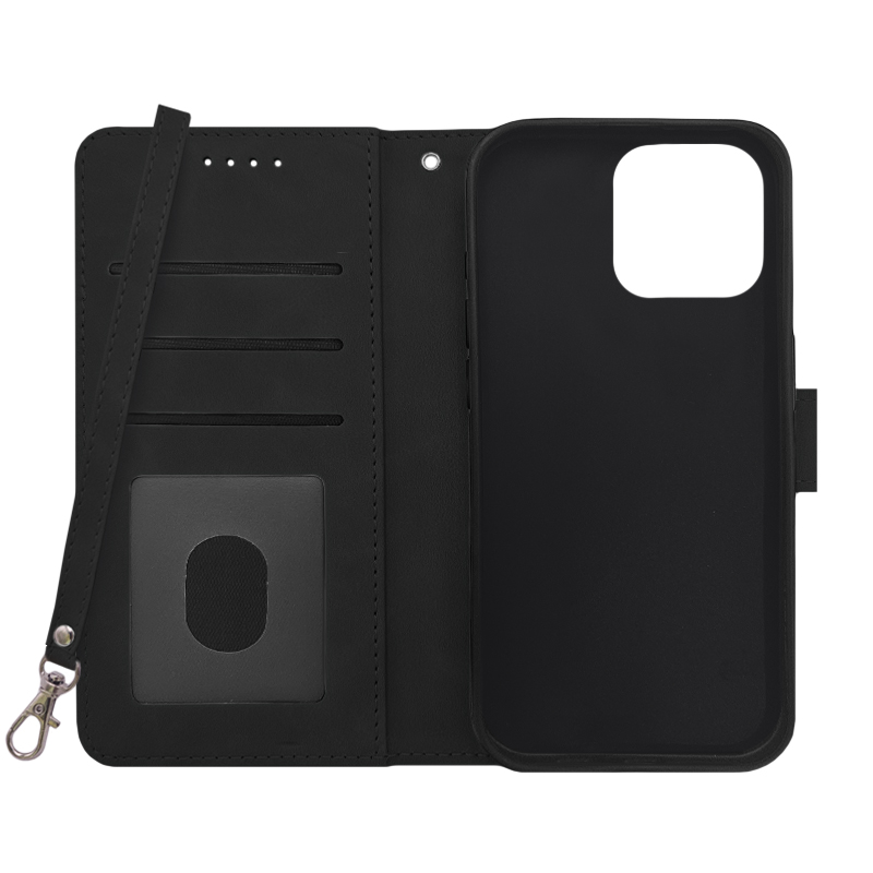 Futrola LEATHER LUX FLIP za Iphone 15 Pro crna