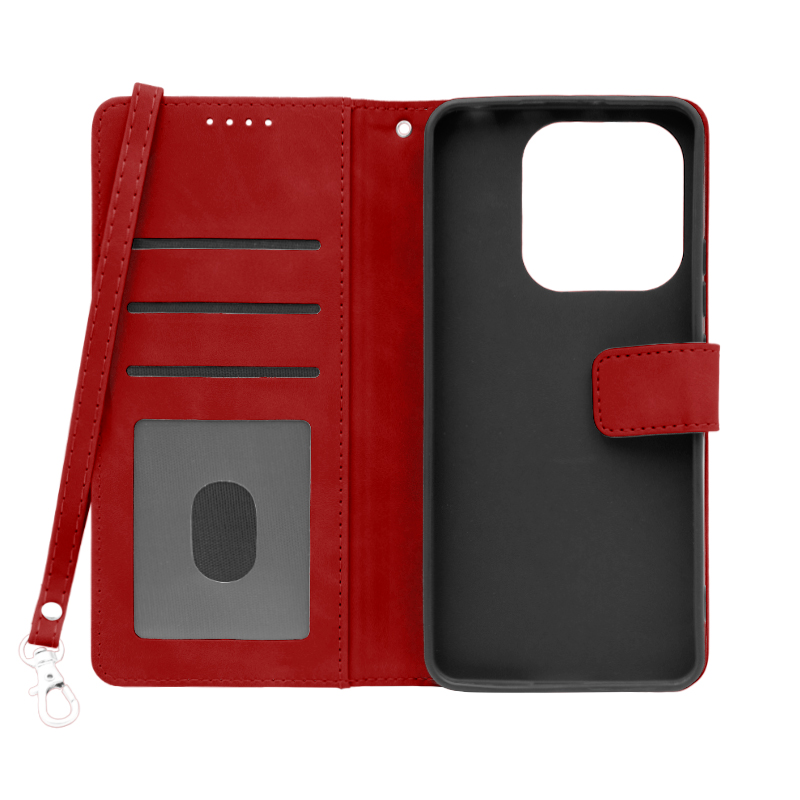 Futrola LEATHER LUX FLIP za Xiaomi Redmi Note 14 crvena
