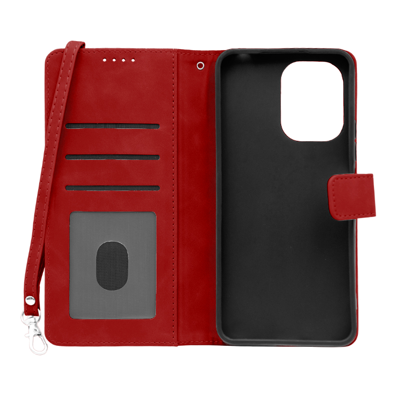 Futrola LEATHER LUX FLIP za Xiaomi Redmi 13C 4G crvena