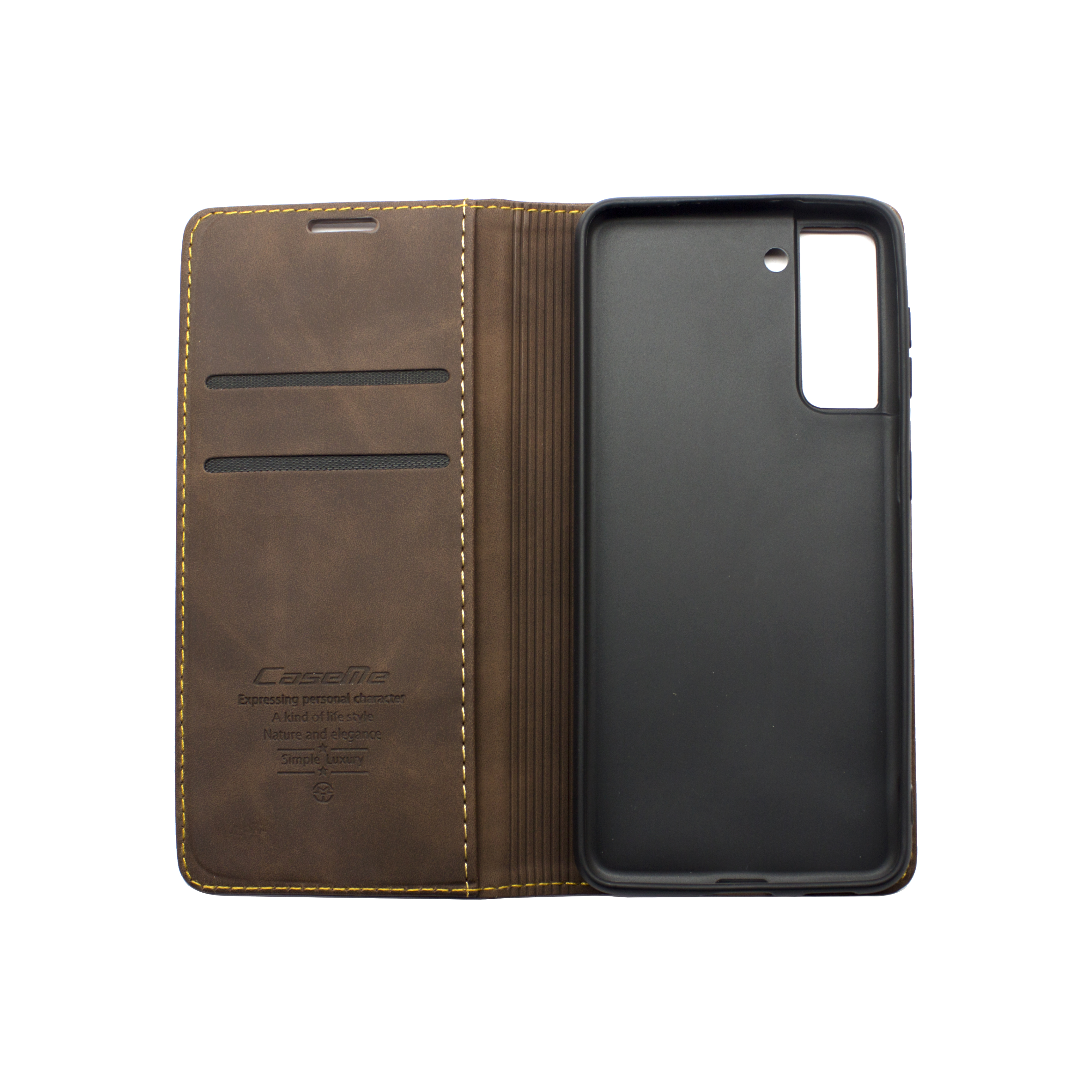 Futrola LEATHER RETRO FLIP za Samsung S21 FE/G990B tamno braon