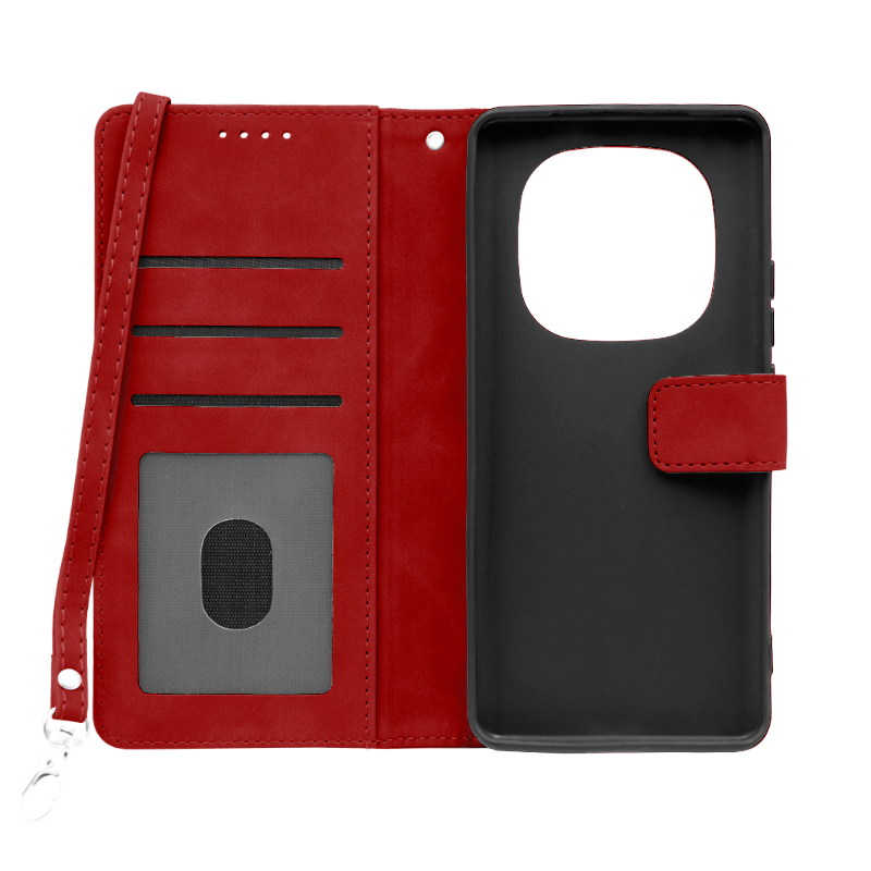 Futrola LEATHER LUX FLIP za Xiaomi Redmi Note 14 Pro Plus 5G crvena