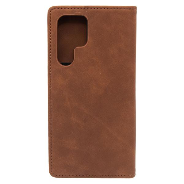Futrola LEATHER RETRO FLIP za Samsung S22 Ultra tamno braon
