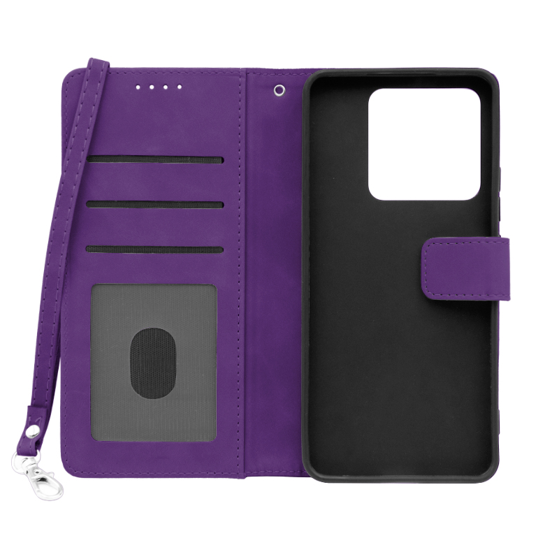 Futrola LEATHER LUX FLIP za Xiaomi Redmi 14T ljubicasta