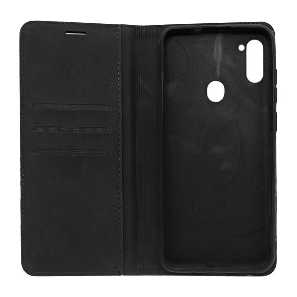 Futrola LEATHER RETRO FLIP za Samsung A11 crna