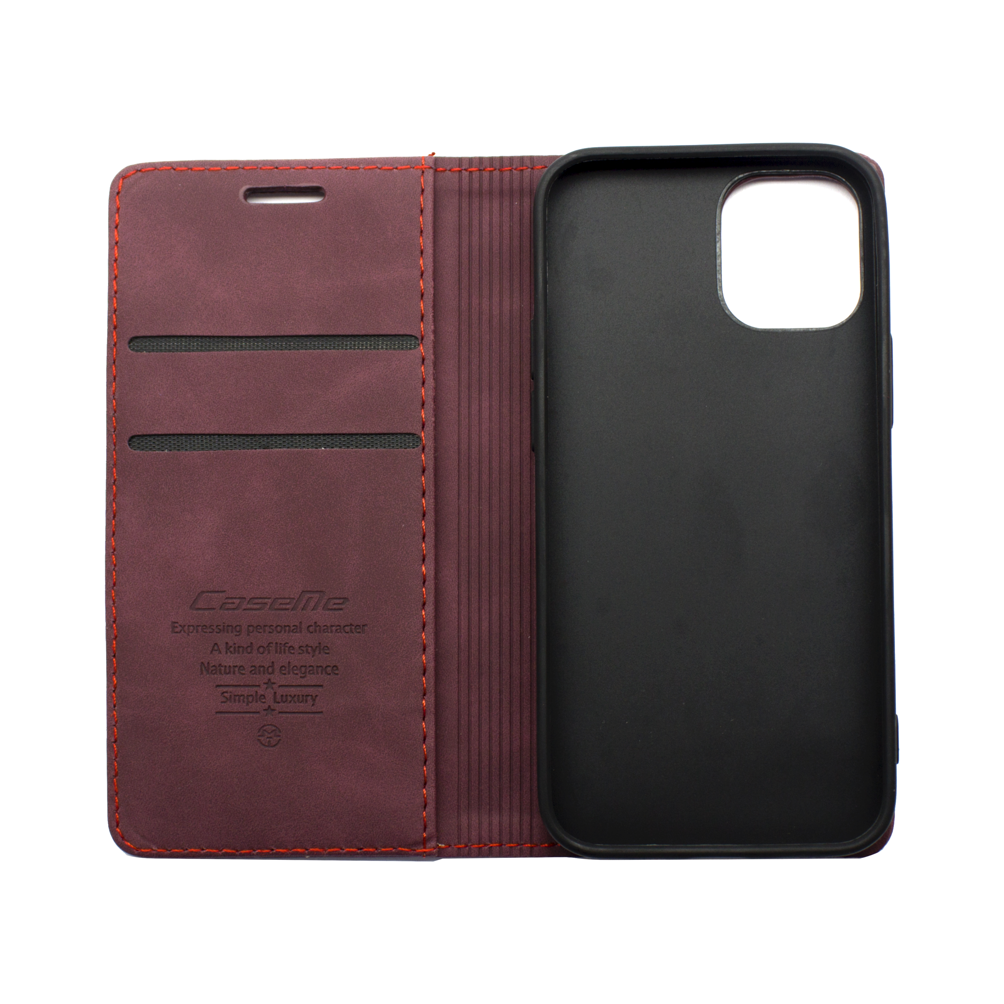 Futrola LEATHER RETRO FLIP za Iphone 12 Pro Max (6.7) bordo