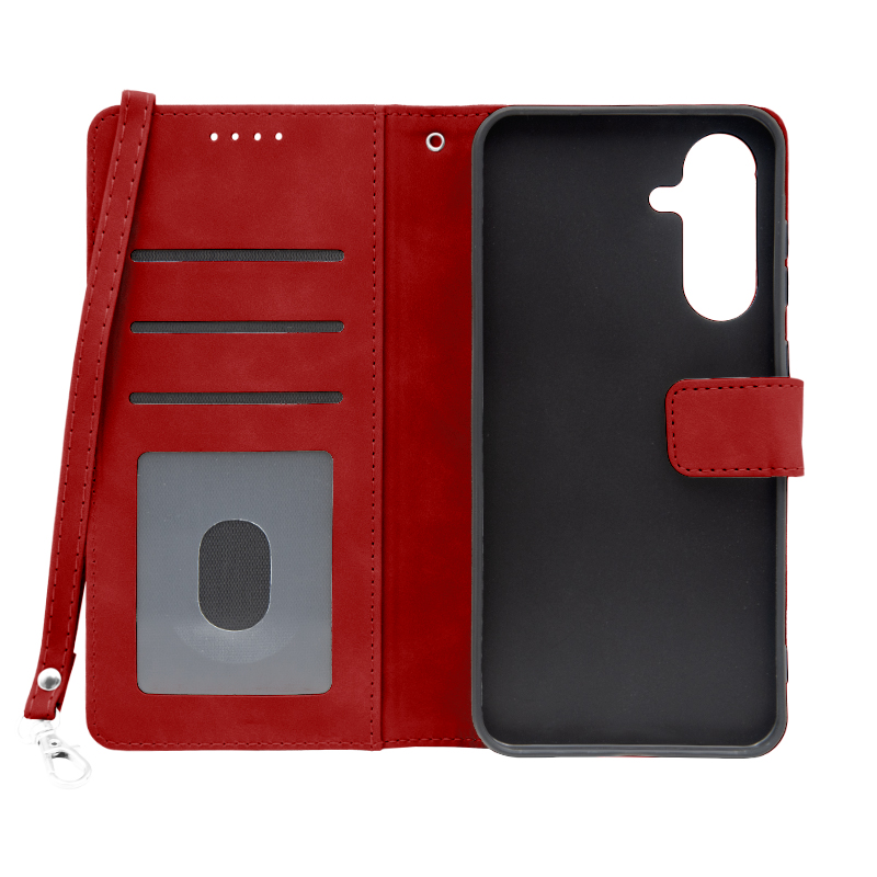 Futrola LEATHER LUX FLIP za Samsung A56 crvena