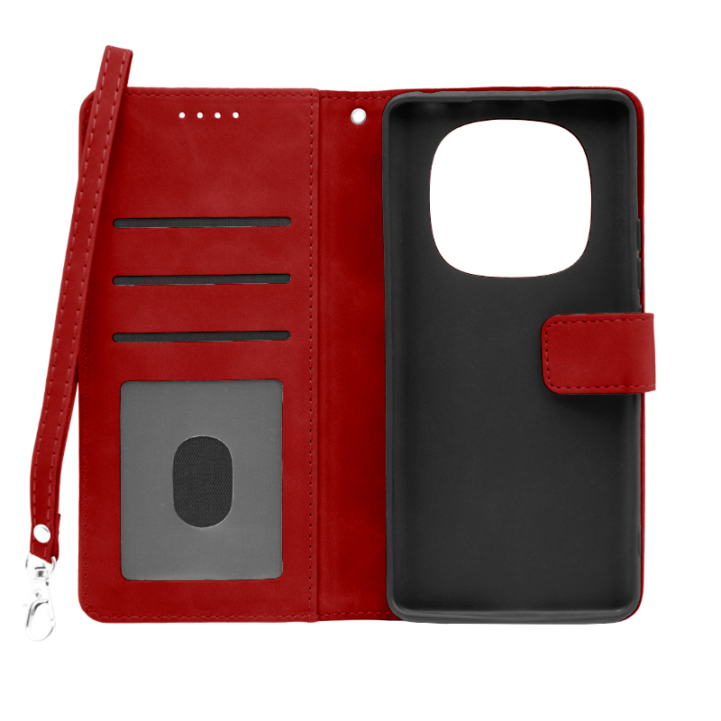 Futrola LEATHER LUX FLIP za Xiaomi Redmi Note 14 Pro crvena