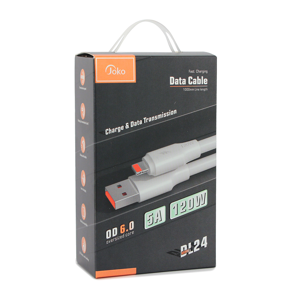 USB CABLE JOKO DL24 Lighting 5A 120W 1M beli